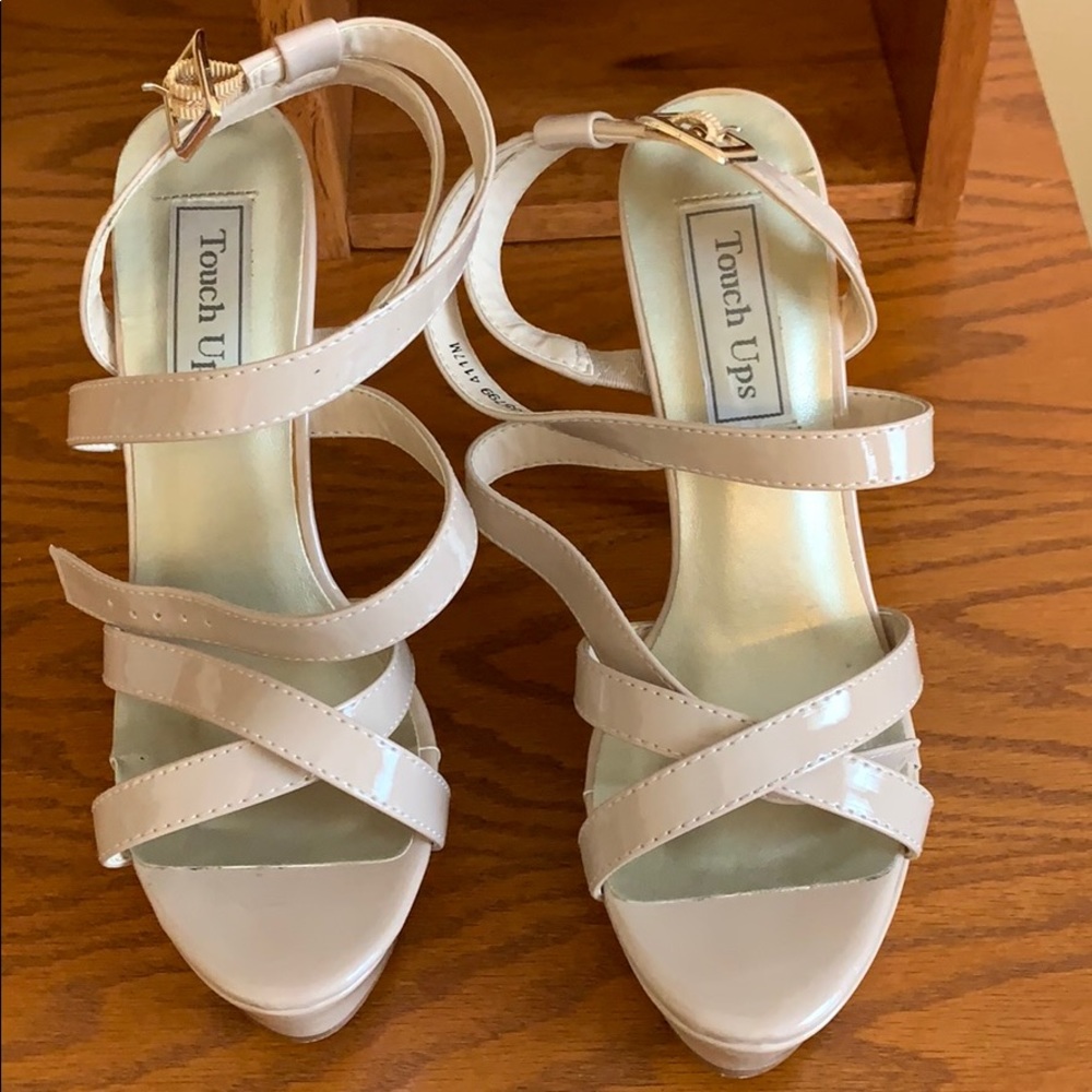 Strappy nude heels